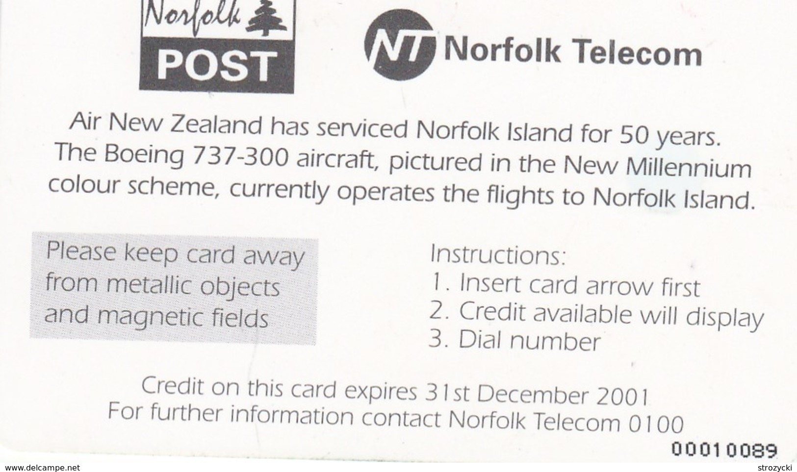 Norfolk Island - Air New Zealand Boeing 737-300 - Puzzle 1/4 - Norfolk Eiland