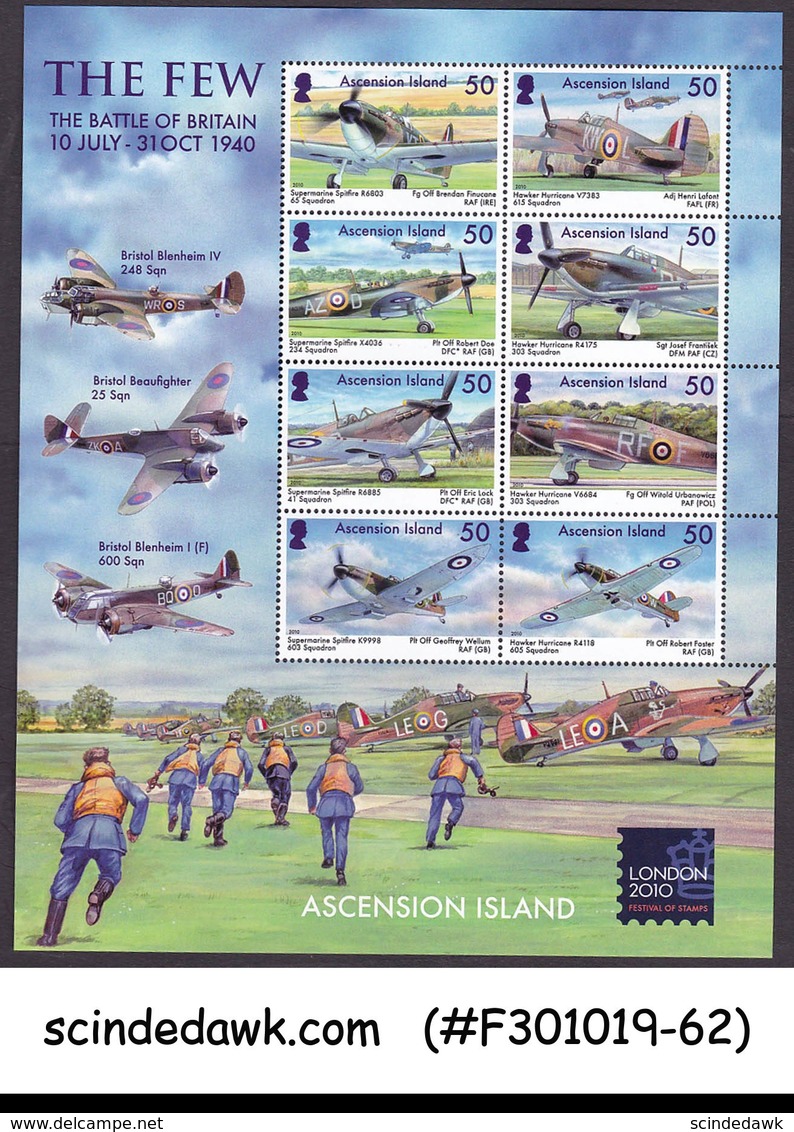 ASCENSION ISLAND - 2010 THE FEW THE BATTLE OF BRITAIN / AVIATION MIN/SHT MNH - Ascension