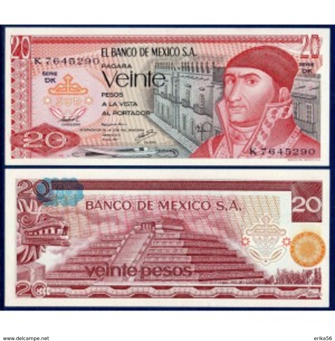 Billet MEXIQUE  20 Pesos - Mexique