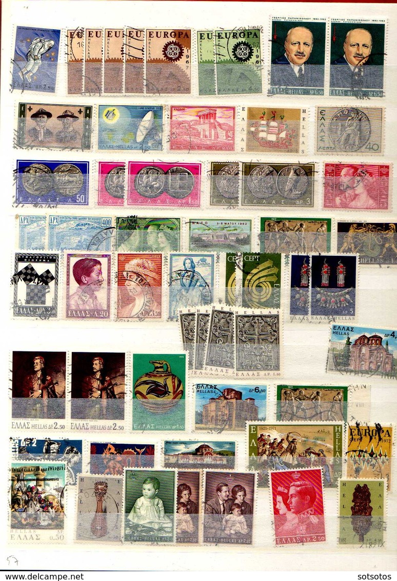 Greece 2009/1880 - Accumulation Unorganized Housed In Two 16pag. Stock Books, With 1150+ Stamps Plus 6 Covers - High Cat - Collections