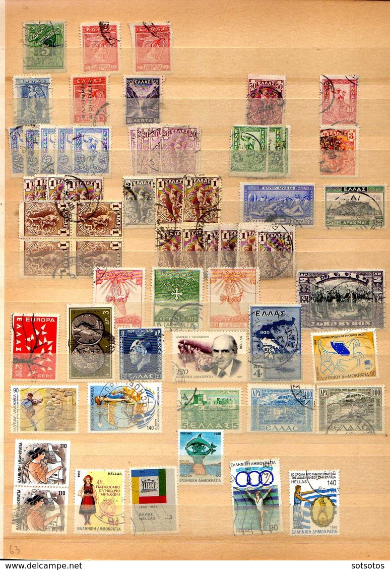 Greece 2009/1880 - Accumulation unorganized housed in two 16pag. stock books, with 1150+ stamps plus 6 covers - High cat