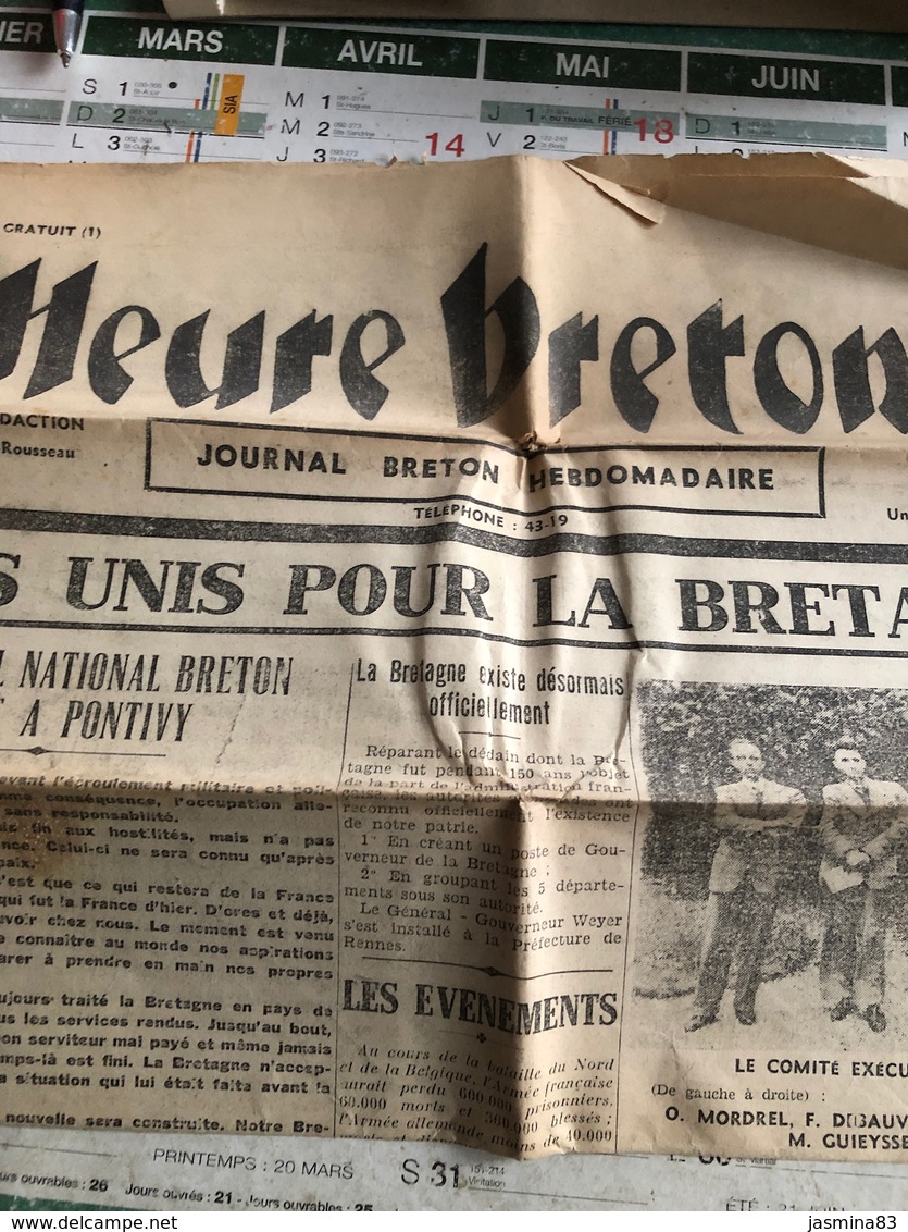 L’Heure Bretonne Du 14 Juillet 1940 - Autres & Non Classés