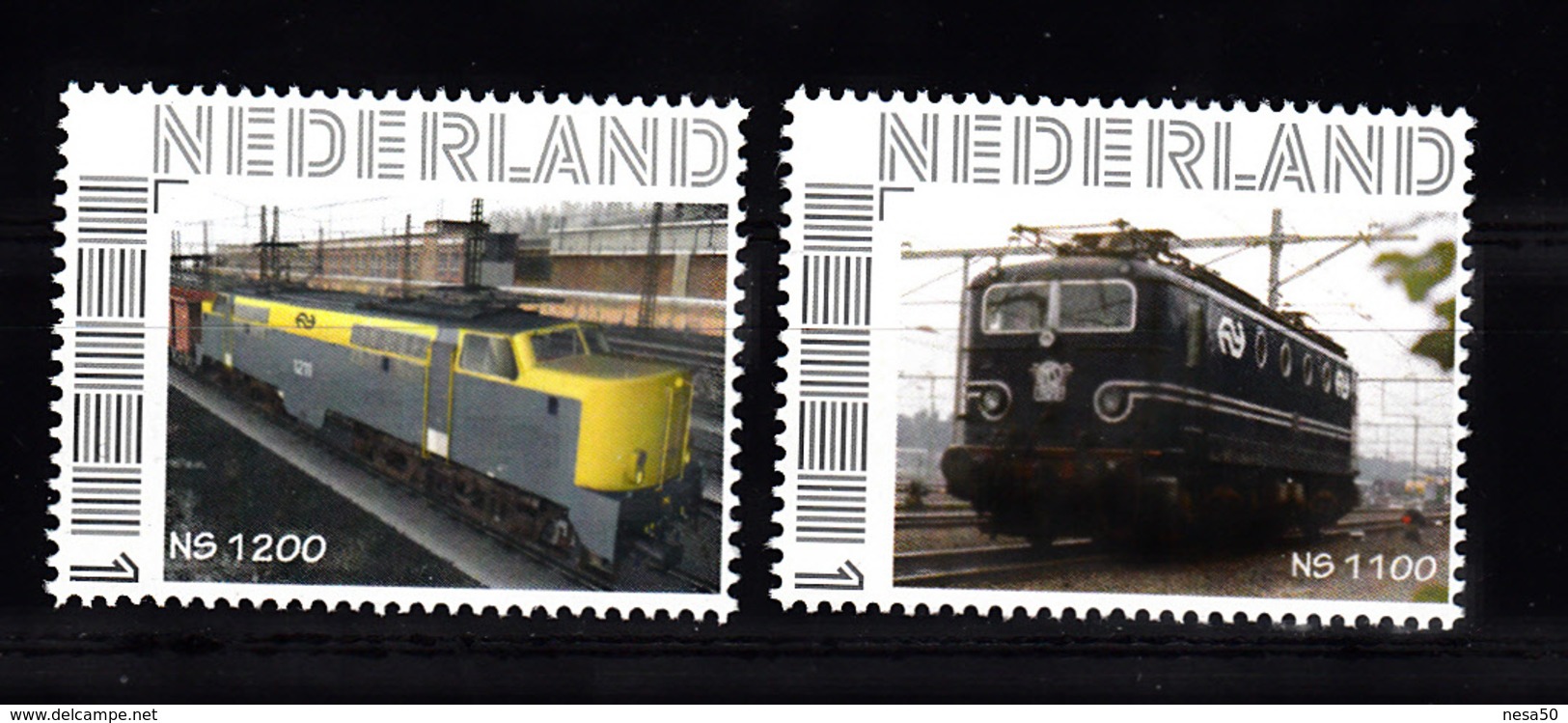 Trein, Train, Locomotive, Eisenbahn : Nederland Persoonlijke Zegels: NS 1200 + NS 1100 - Trains