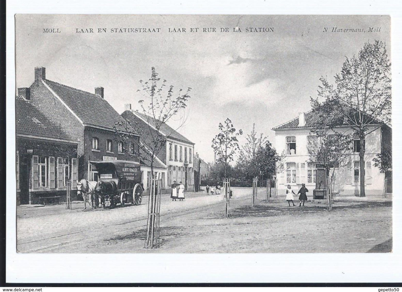 Moll Laar En Statiestraat Rue De La Station  Oblitérée De Broechem En 1908 - Mol