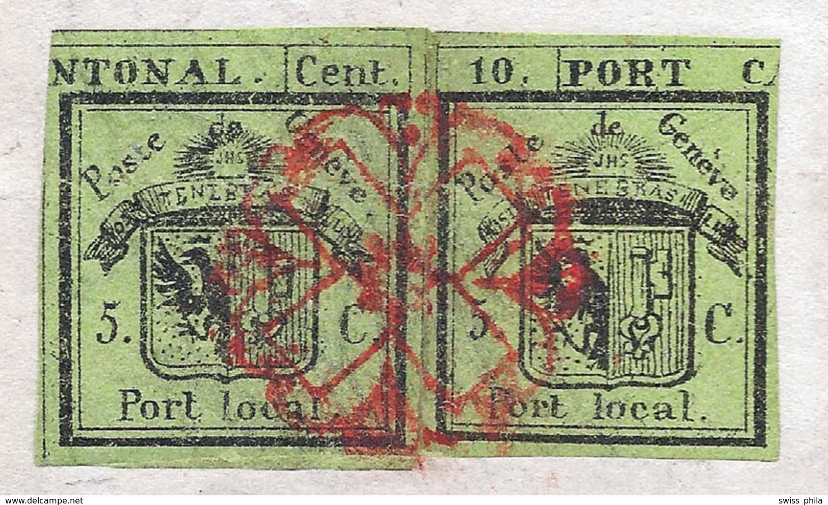 1843 DOPPELGENF Interverti-Brief - 1843-1852 Poste Federali E Cantonali