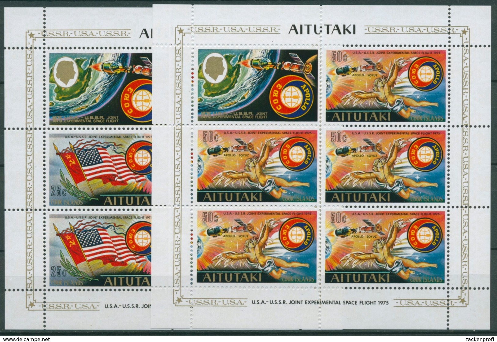 Aitutaki 1975 Raumfahrtunternehmen Apollo-Sojus 139/40 K Postfrisch (C28725) - Aitutaki