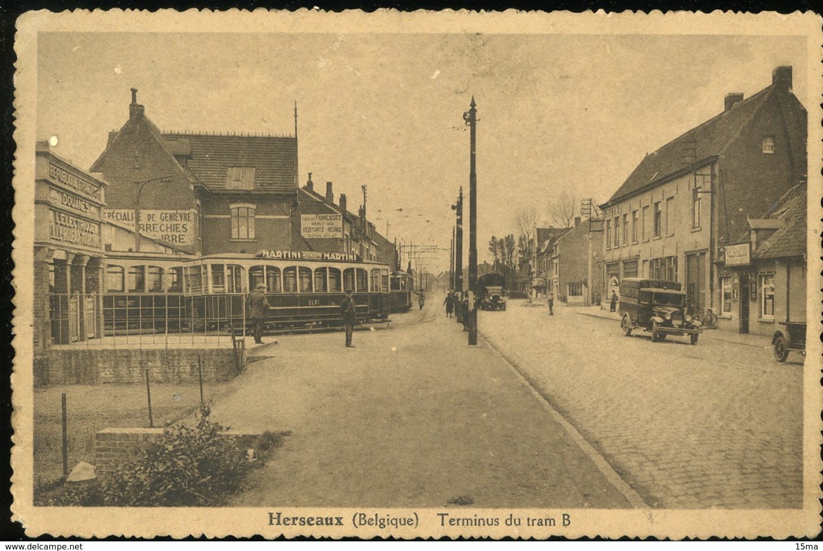 Herseaux Terminus Du Tram B 1945 Aimé Delcroix Leloup Douanes - Autres & Non Classés