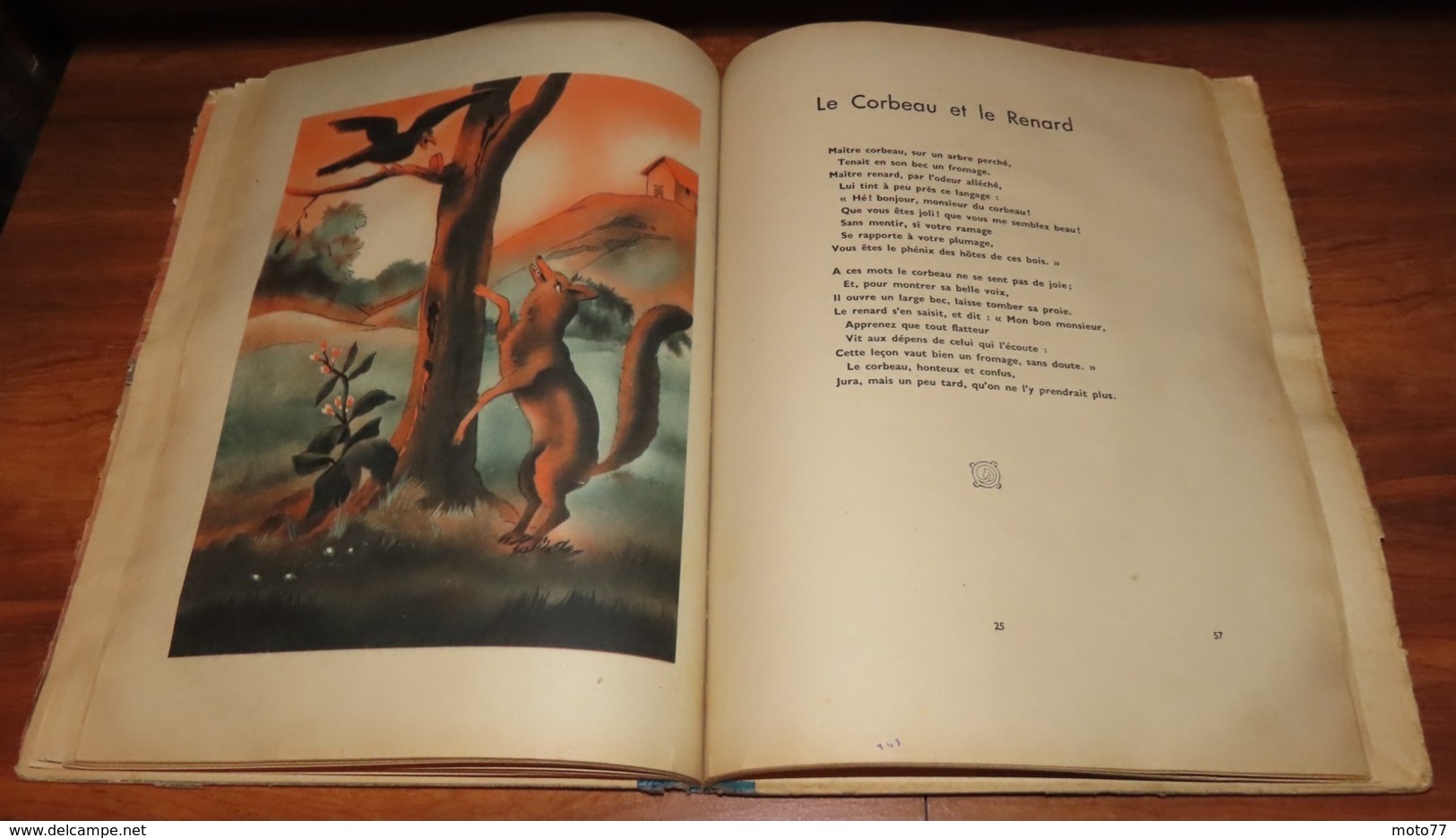 Livre - LES FABLES DE LA FONTAINE - Vers 1950 - Edition Touret - Illustrations / 12 - Auteurs Français