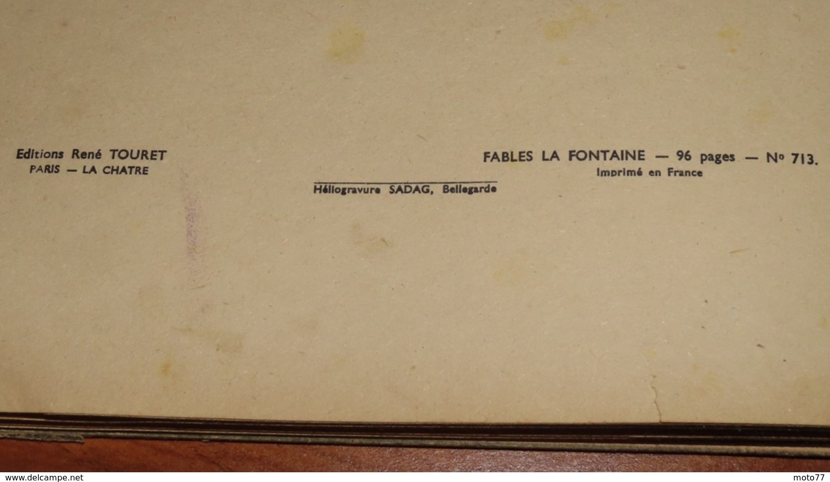 Livre - LES FABLES DE LA FONTAINE - vers 1950 - Edition Touret - illustrations / 12