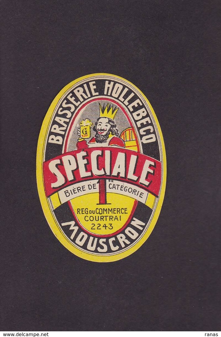 CPA Bière Beer étiquette Belgique Mouscron 6 X 8,5 - Werbung