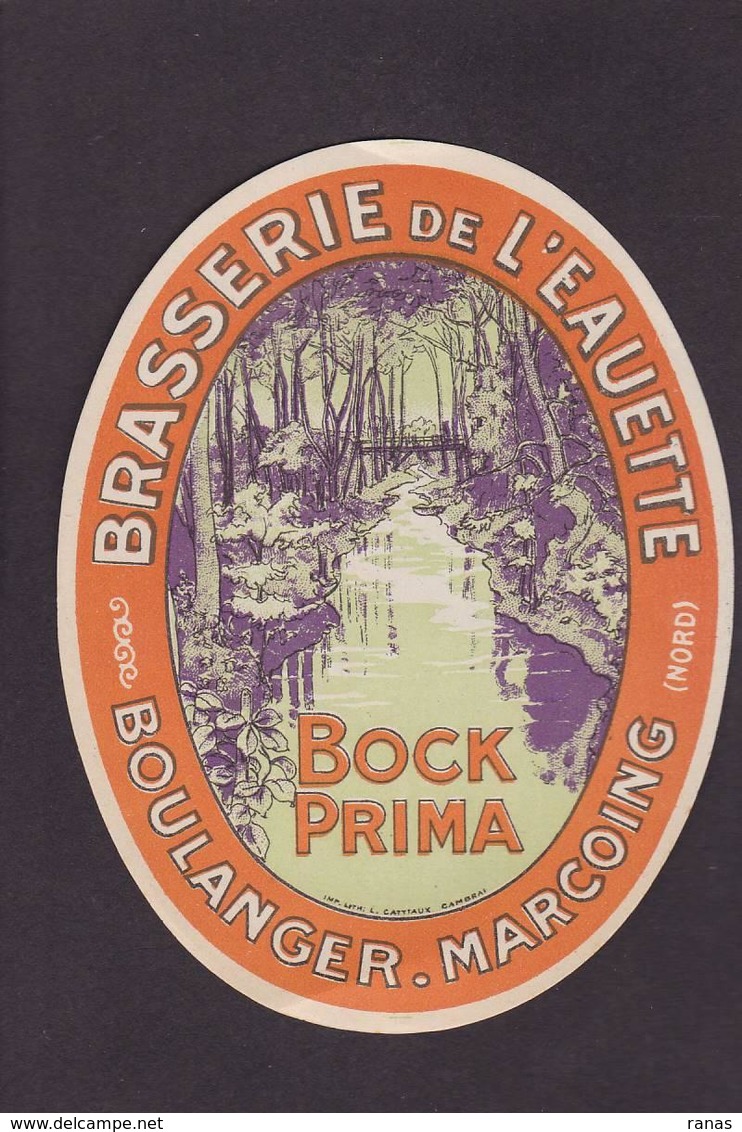 CPA Bière Beer étiquette Brasserie De L'Eauette Boulanger Marcoing Nord 9,3 X12 - Werbung