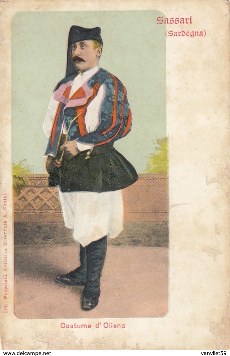 OLIENA-SASSARI-COSTUMI SARDI-CARTOLINA NON VIAGGIATA ANNO 1900-1904 - Sassari