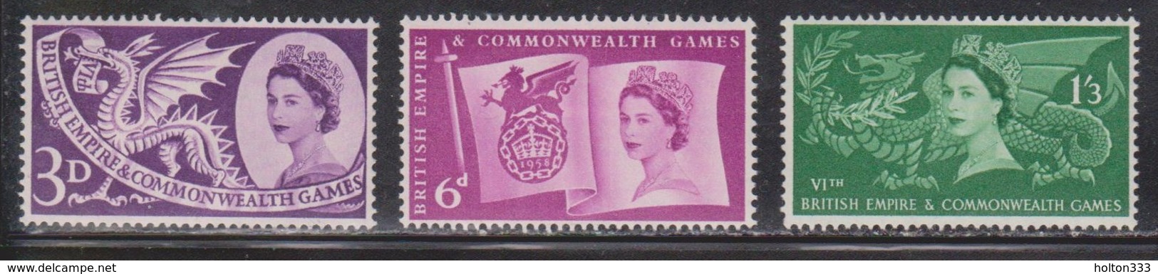 GREAT BRITAIN Scott # 338-40 MH - QEII & Commonwealth Games - Used Stamps