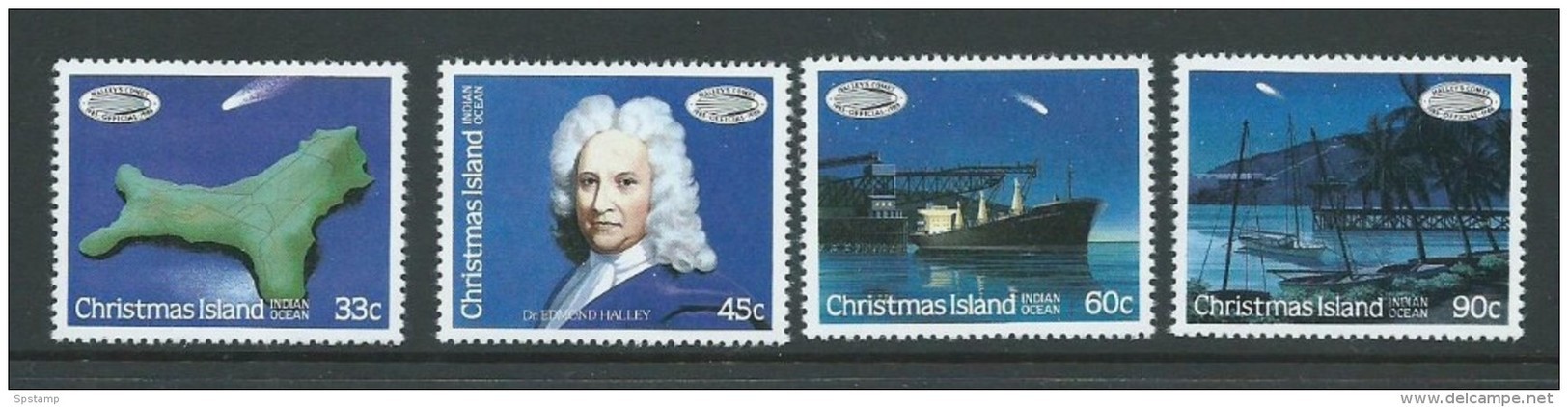 Christmas Island 1985 Halley's Comet Set Of 4 MNH - Christmas Island