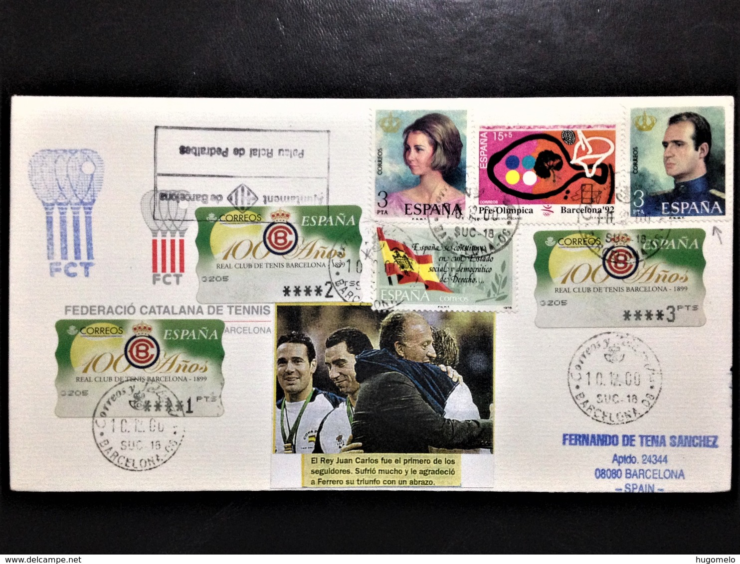 Spain, Circulated Cover With Special Cancellation, "Sports", "Tennis", "Davis Cup", 2000 - Autres & Non Classés