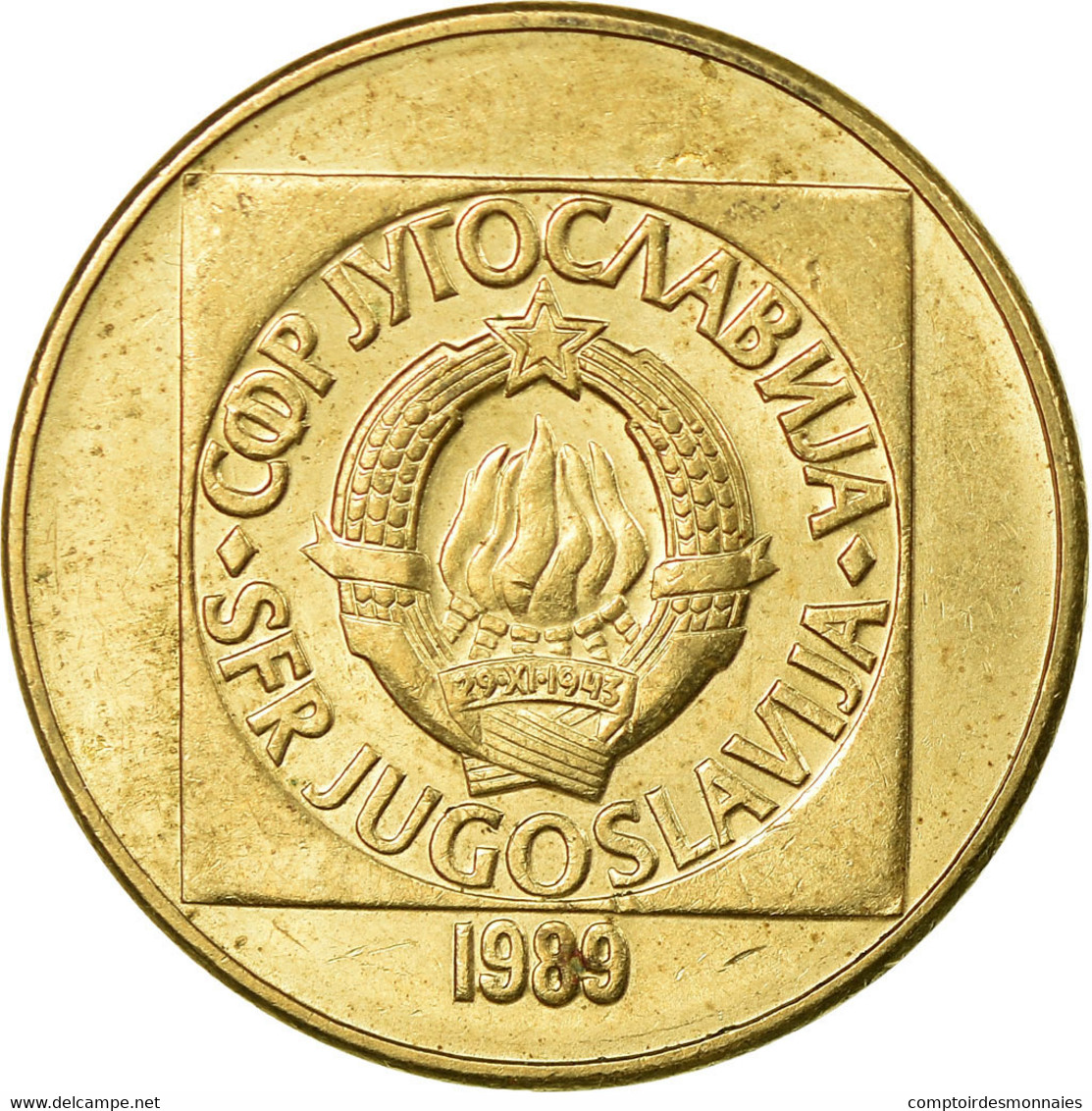 Monnaie, Yougoslavie, 100 Dinara, 1989, TTB, Laiton, KM:134 - Yugoslavia