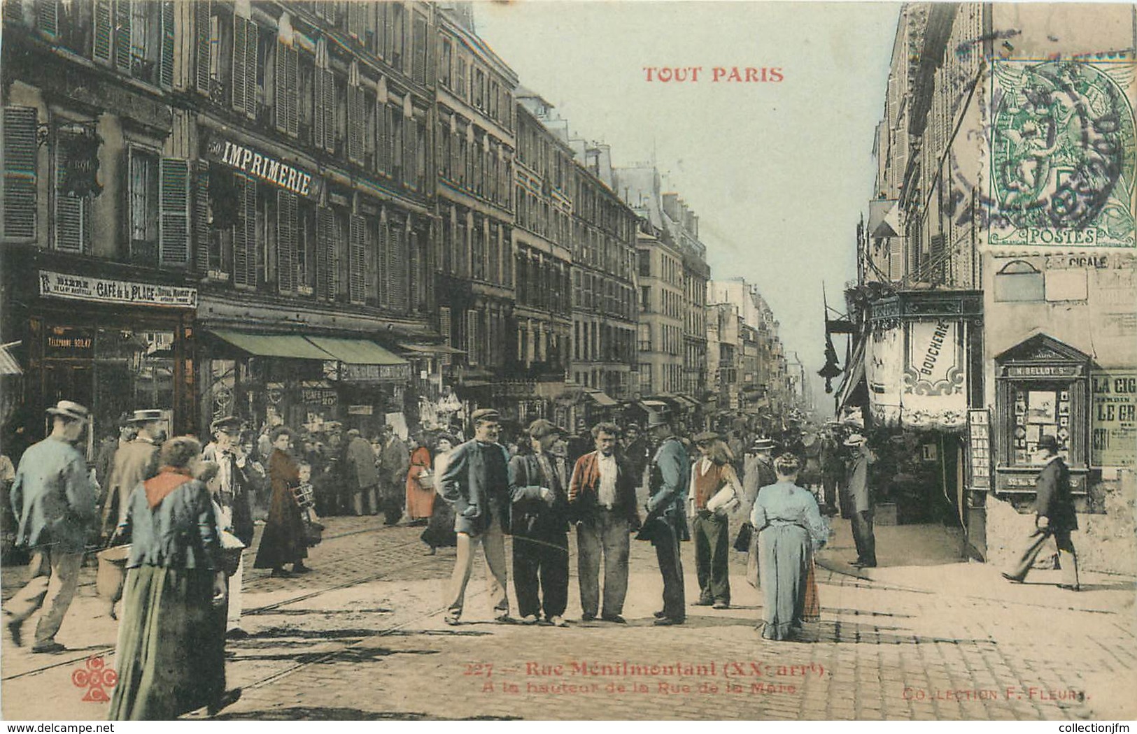 CPA FRANCE 75020 "Paris, Rue Ménilmontant, à La Hauteur De La Rue De La Mare" / Collection TOUT PARIS / COLORISÉE - Paris (20)