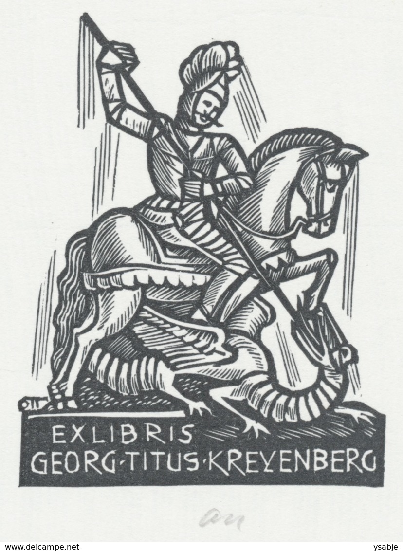 Ex Libris Georg Titus Kreyenberg -  Herbert Ott (1915-1987) Gesigneerd - Ex Libris