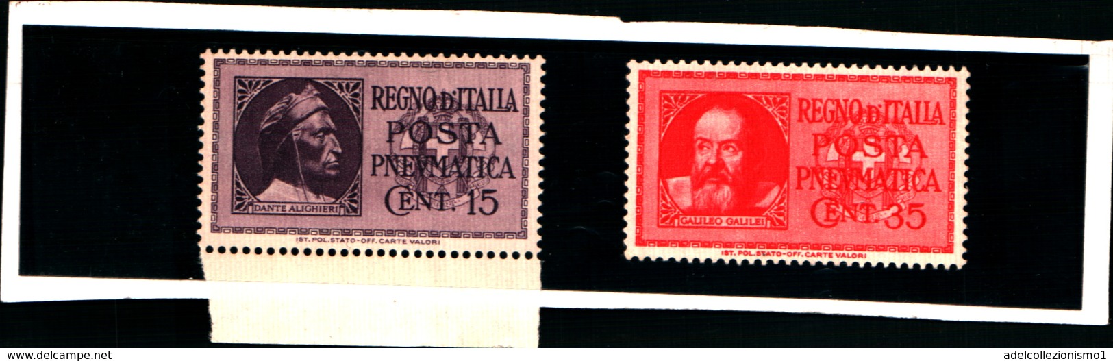 10014) ITALIA-Effigie Di Dante Alighieri E Galileo Galilei - POSTA PNEUMATICA - 29 Marzo 1933-SERIE MNH** - Poste Pneumatique