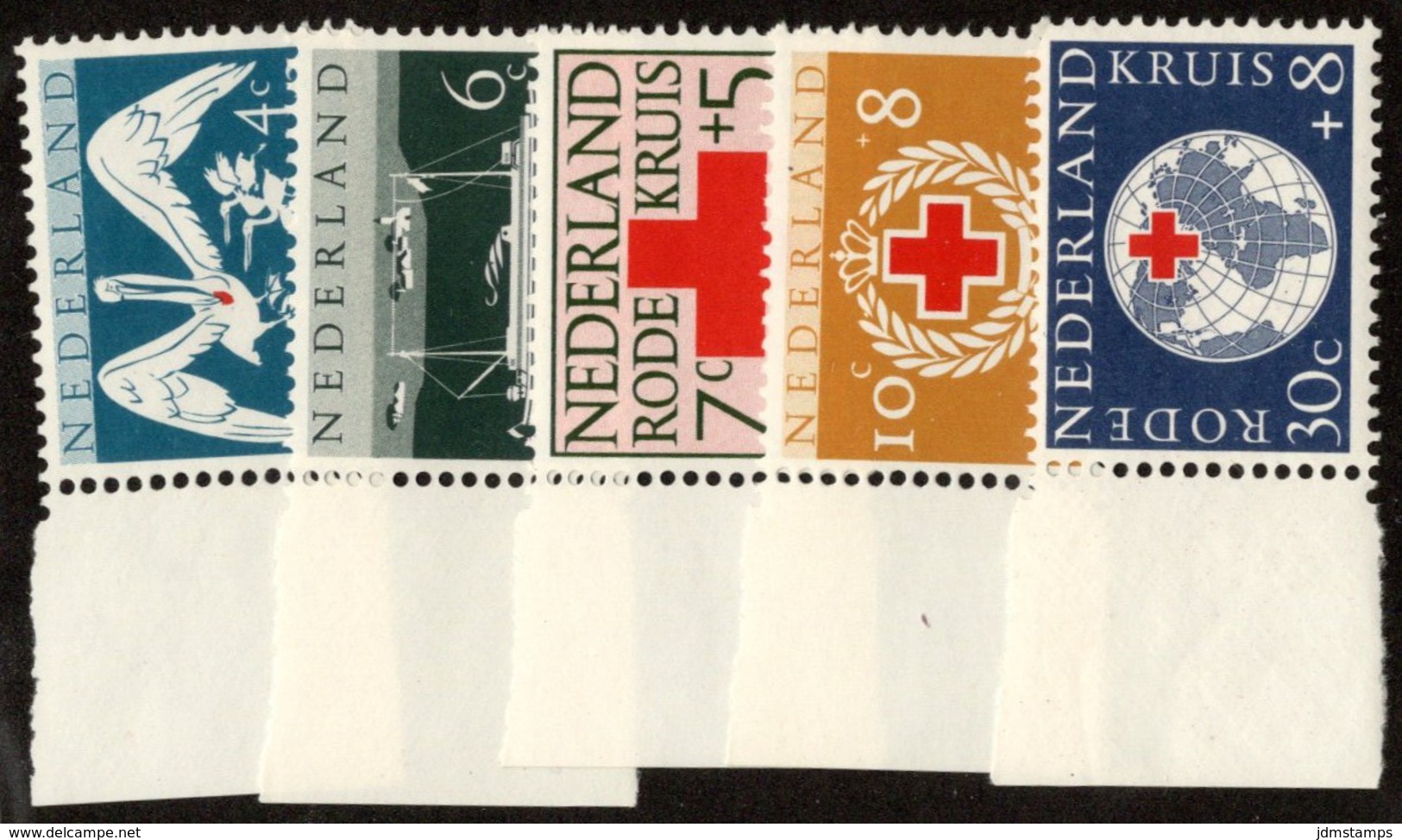 NTH SC #B311-5 MNH 1957 S-P/Netherlands Red Cross CV $5.00 - Unused Stamps