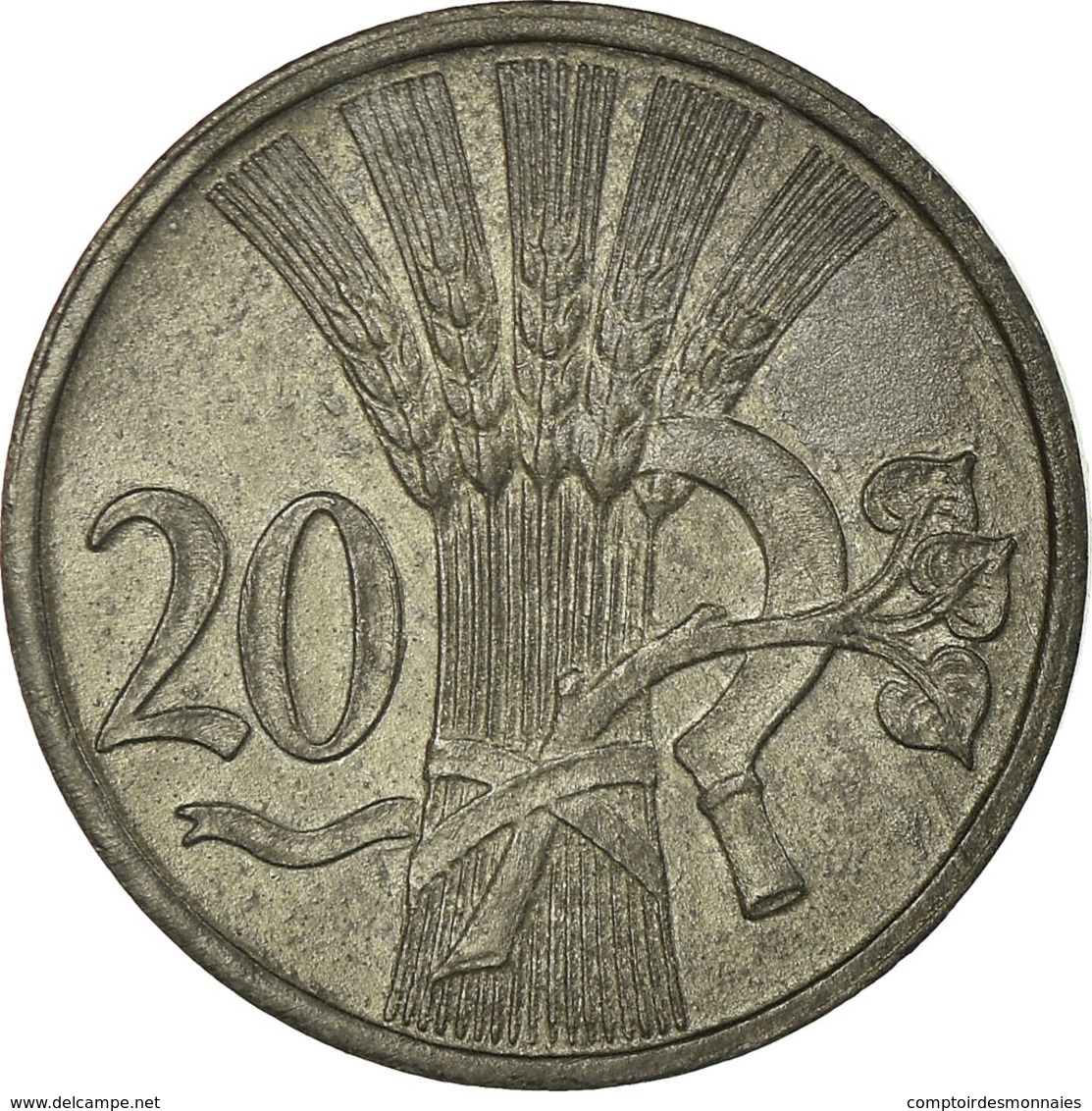 Monnaie, BOHEMIA & MORAVIA, 20 Haleru, 1942, TTB, Zinc, KM:2 - Tchéquie