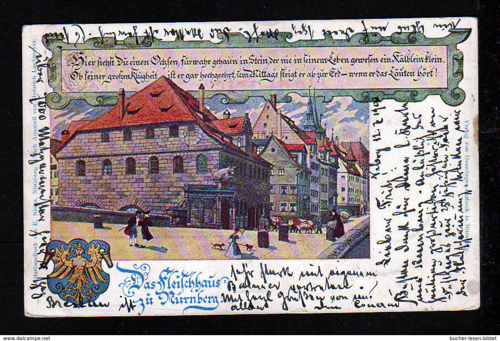 5 Pf. Privat Ganzsache München "Das Fleischhaus Zu Nürnberg" - Gebraucht 1900 - Autres & Non Classés