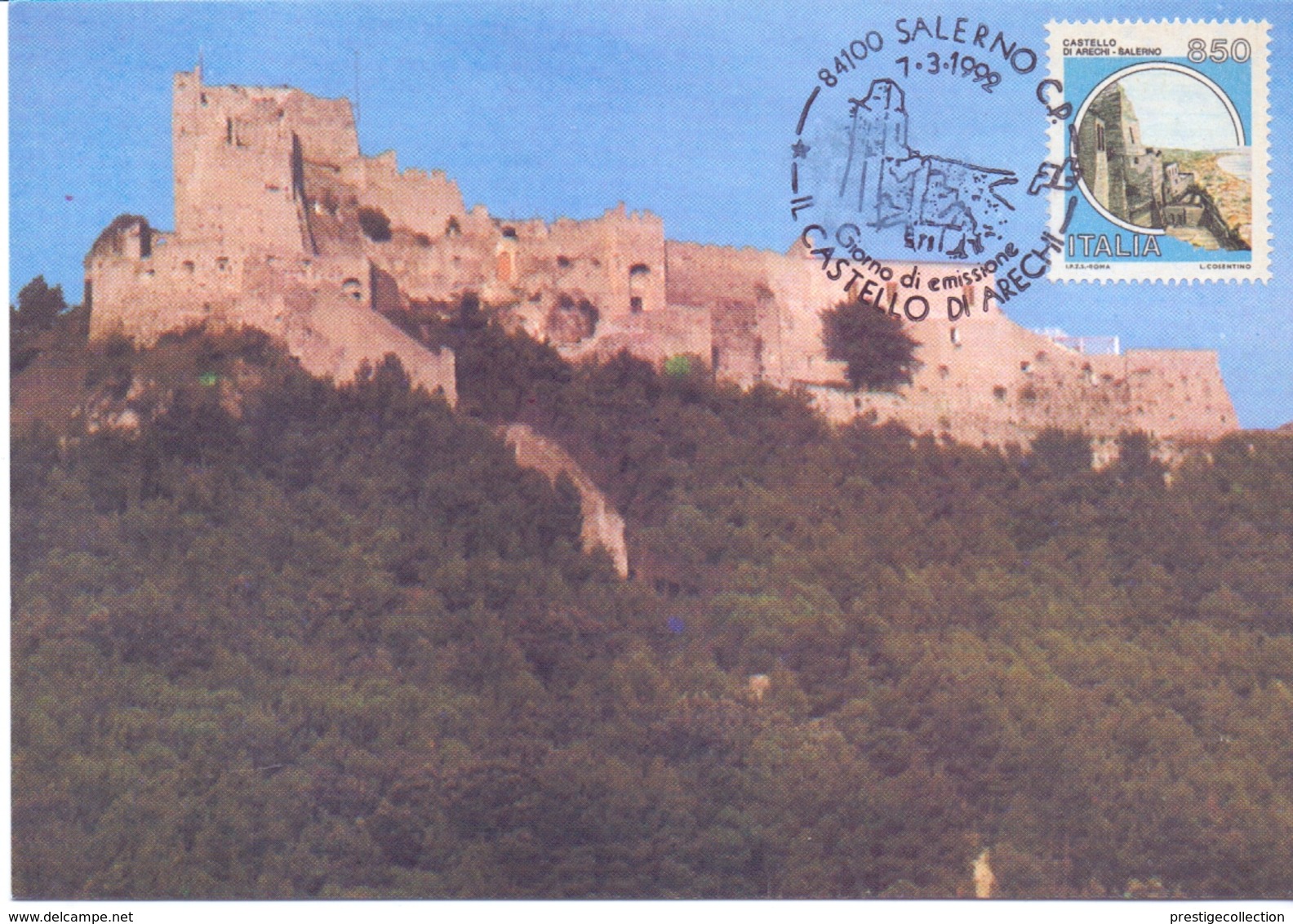 CASTELLO DI ARECHI SALERNO ESPOSIZIONE FILATELICA  FDC   1992 MAXIMUM POST CARD (GENN200169) - Esposizioni Filateliche