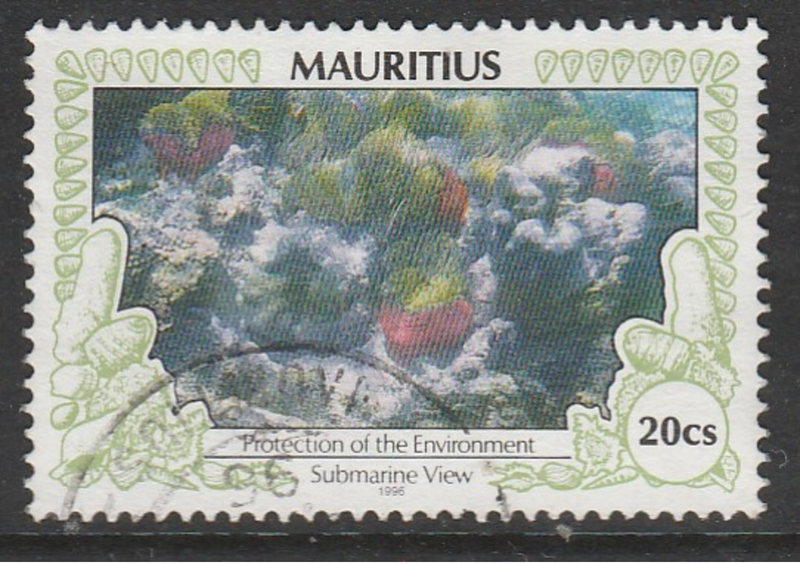 Mauritius 1996 Environmental Protection 20 C Multicoloured SW 831 O Used - Mauritius (1968-...)