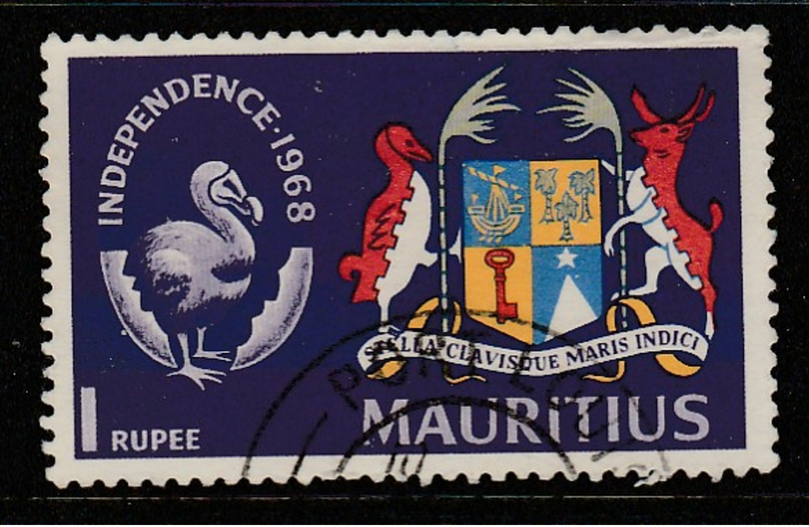 Mauritius 1968 Independence 1R Multicoloured SW 337 O Used - Mauritius (1968-...)