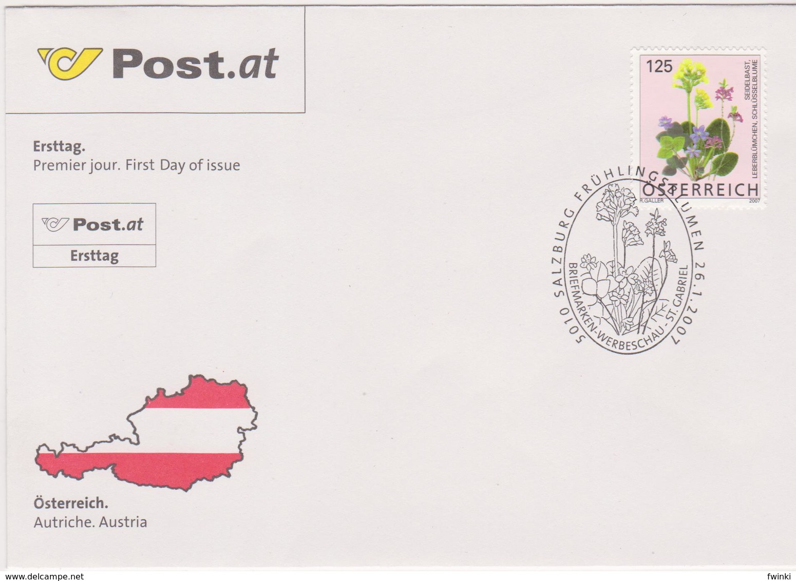 FDC 2007 - Mi 2633(1) , Freimarke : Blumen - Frühlingsblume , SST 5010 Salzburg - Storia Postale