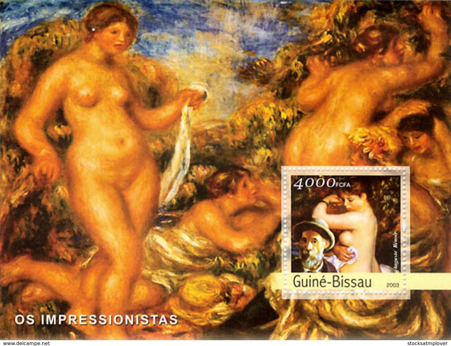 Guinea  Bissau  2003 Nude  Painting Of Pierre-Auguste Renoir - Guinea-Bissau