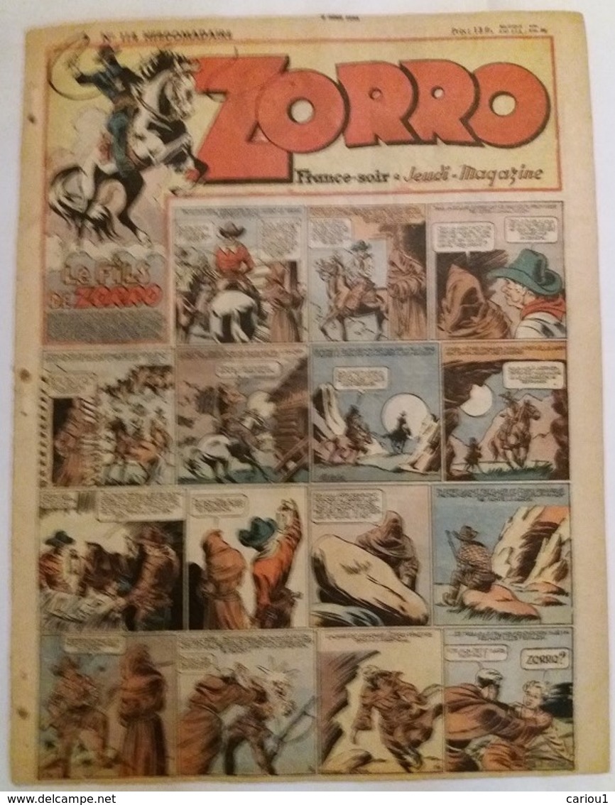 C1 ZORRO Jeudi Magazine 114 1948 ROBIN Zig Et Puce LIEUTENANT X Port Inclus France - Zorro
