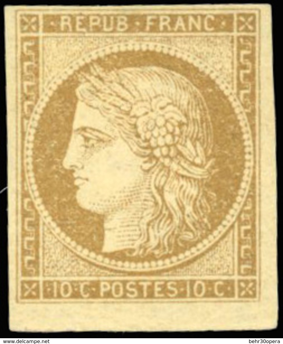 * N°1 - 10c. Bistre-jaune. Petit BdeF. SUP. - 1849-1850 Ceres