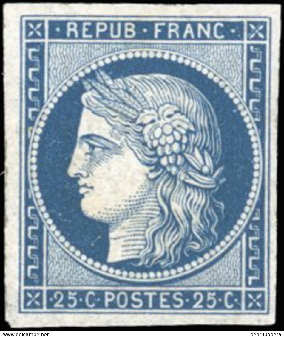 ** N°4 - 25c. Bleu. SUP. - 1849-1850 Cérès