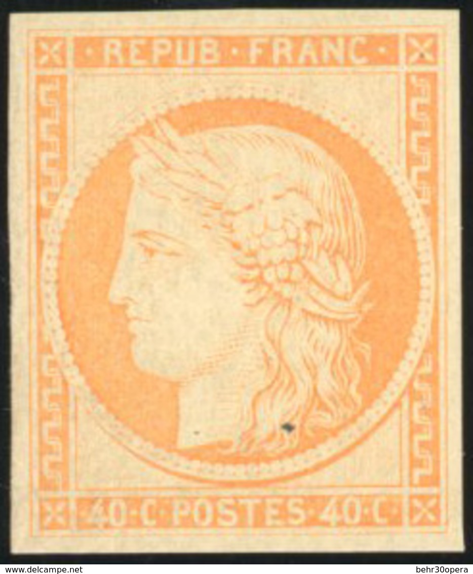 ** N°5g - 40c. Orange. Réimpression. Défaut Dans La Gomme. TB. - 1849-1850 Ceres