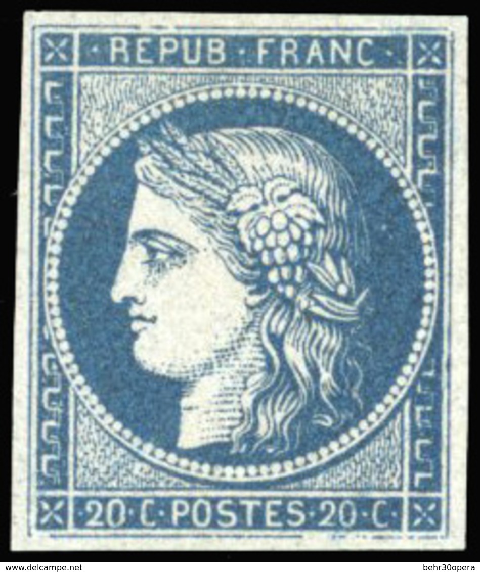 * N°8a - 20c. Bleu Foncé Dit ''Marquelet''. SUP. - 1849-1850 Ceres