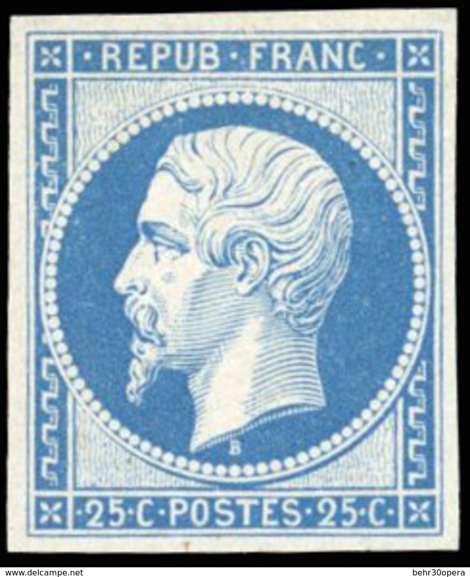 * N°10c - 25c. Bleu. Réimpression. SUP. - 1852 Louis-Napoleon