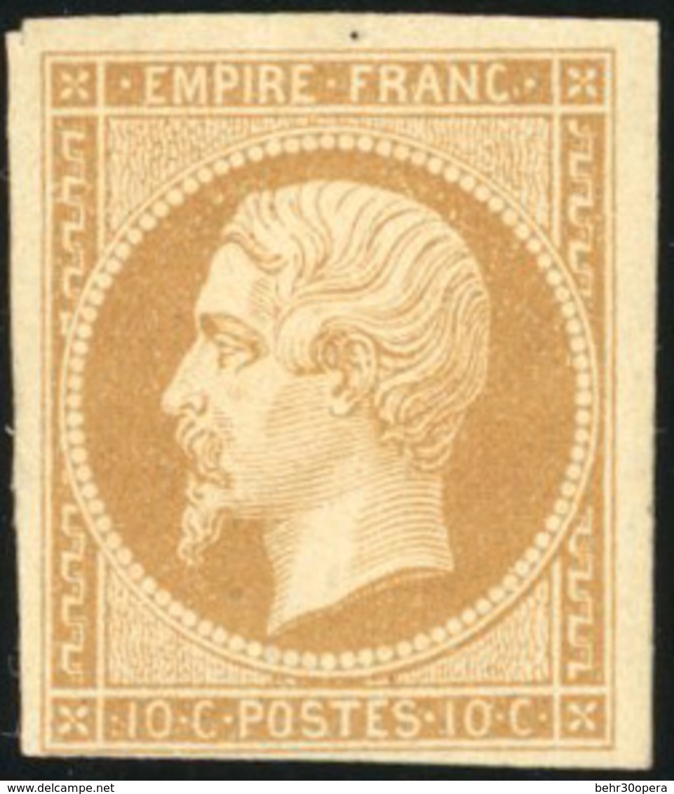 * N°13B - 10c. Brun-clair. Trou D'épingle Dans La Marge + 1 Marge Courte. Très Frais. TB. - 1853-1860 Napoléon III