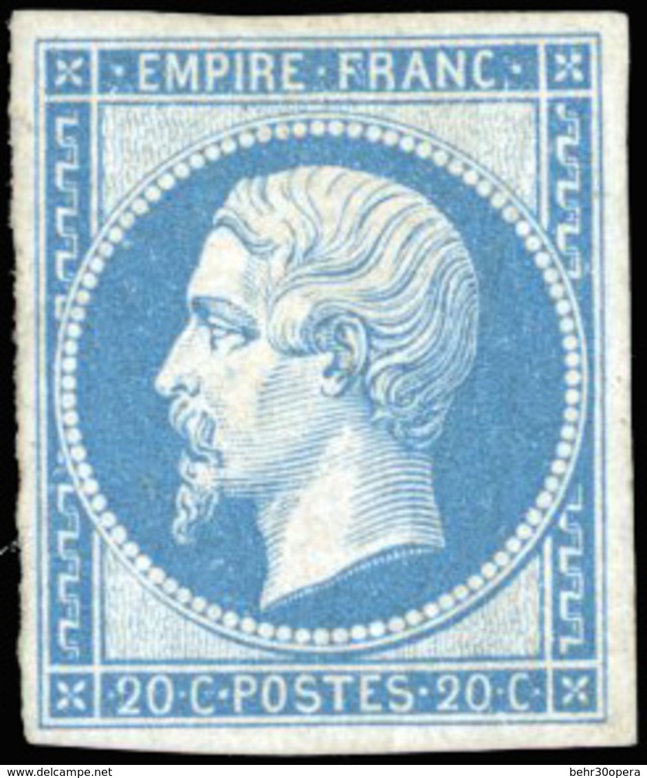 * N°14Ac - 20c. Bleu Sur Azuré. Type I. R. TB. - 1853-1860 Napoléon III