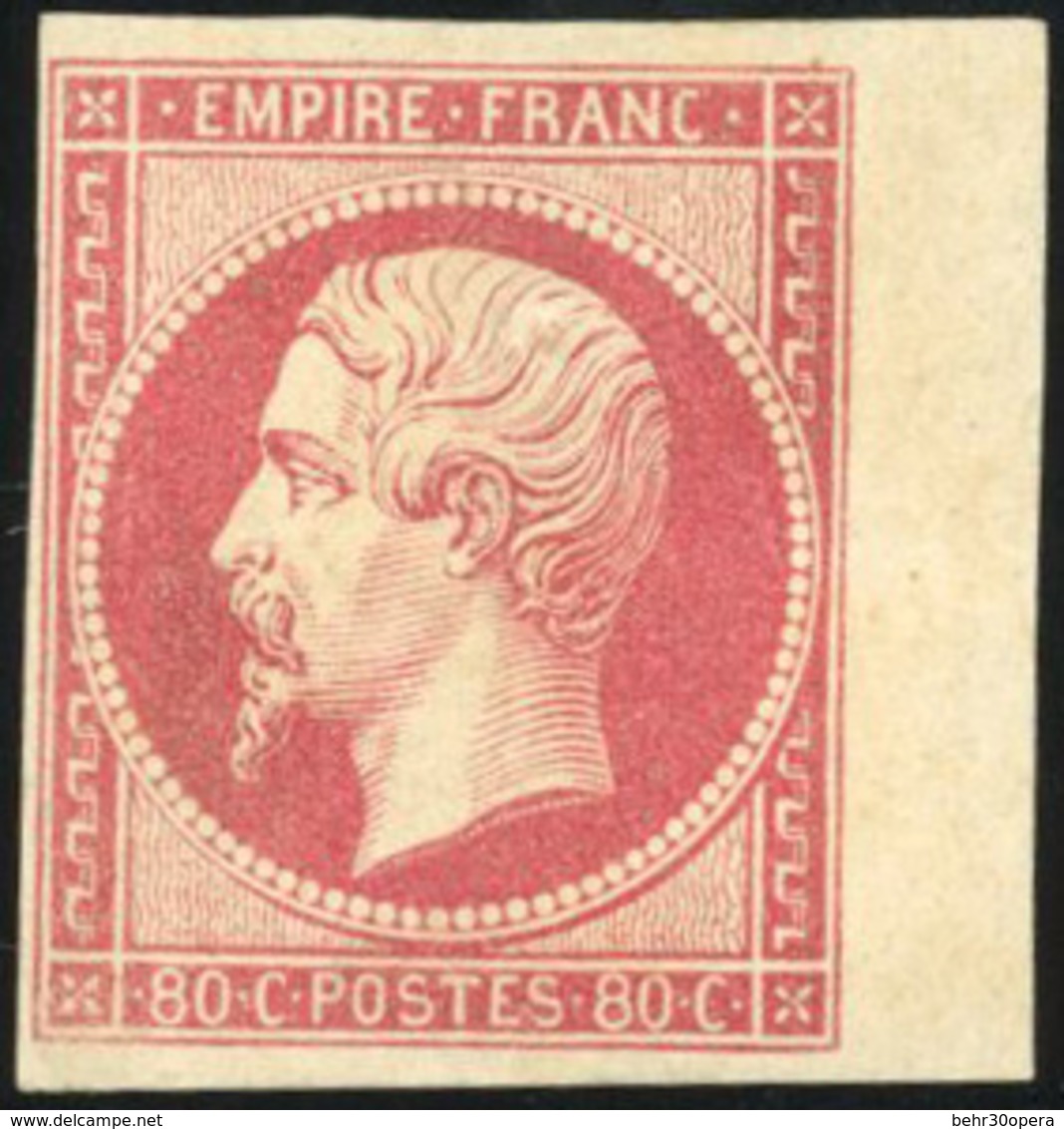 ** N°17B - 80c. Rose. BdeF. TB. - 1853-1860 Napoléon III