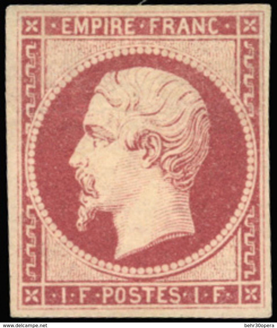 * N°18a - 1F. Carmin Foncé. TB. - 1853-1860 Napoléon III.