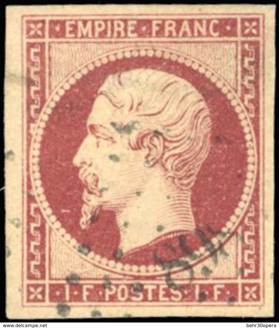 O N°18 - 1Fr. Carmin. Obl. Légère PC 898. SUP. - 1853-1860 Napoléon III.