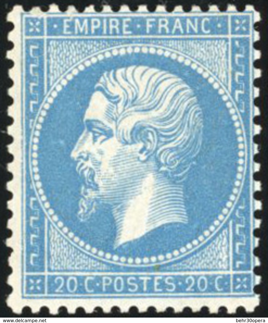 * N°22 - 20c. Bleu. Décentré. B. - 1862 Napoléon III