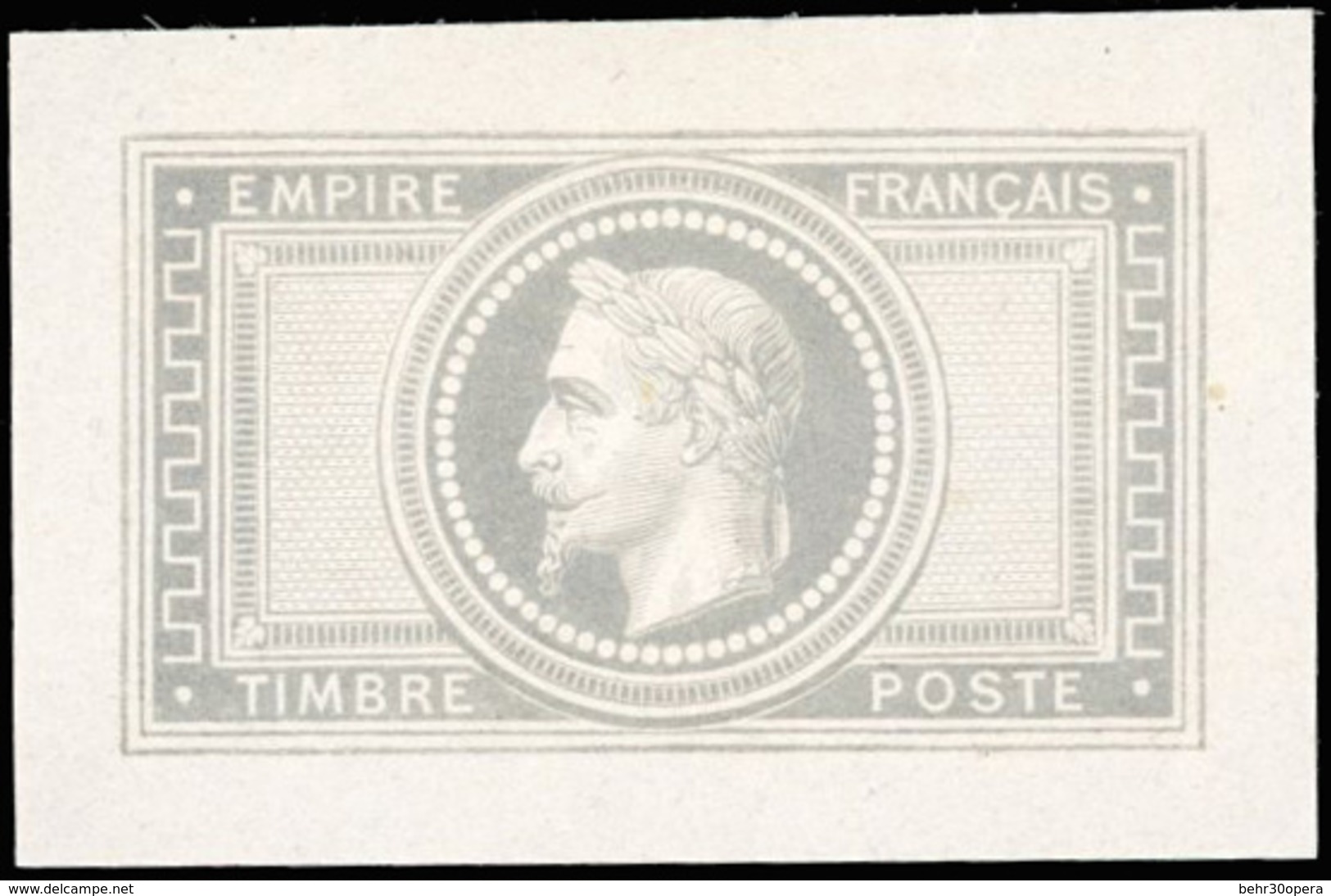 (*) N°33 - Epreuve Gris-noir Sur Chine Du 5Fr. De L'Empire Sans Valeur. SUP. - 1863-1870 Napoleon III With Laurels