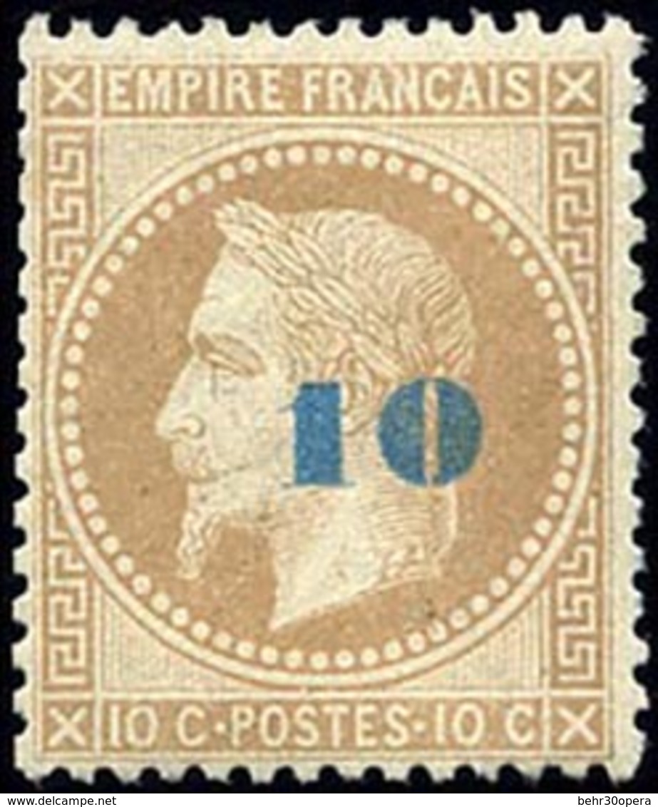 * N°34 - 10c. S/10c. Bistre. TB. - 1863-1870 Napoléon III Lauré