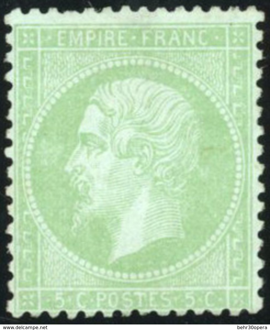 * N°35 - 5c. Vert Pâle S/bleu. Charnière Invisible. SUP. - 1863-1870 Napoleon III With Laurels