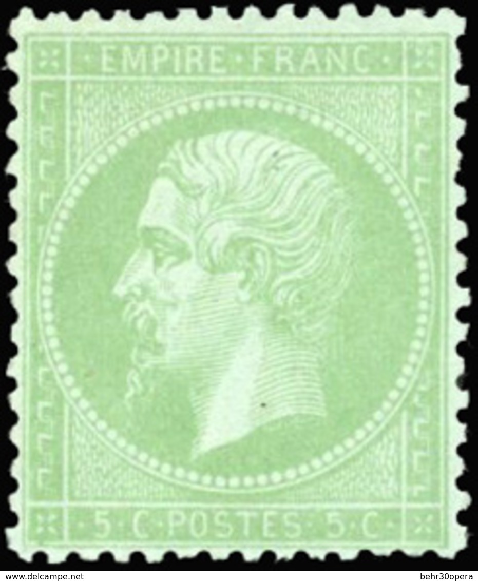 * N°35 - 5c. Vert Pâle S/bleu. Nuance Exceptionnelle. SUP. R. - 1863-1870 Napoléon III Con Laureles