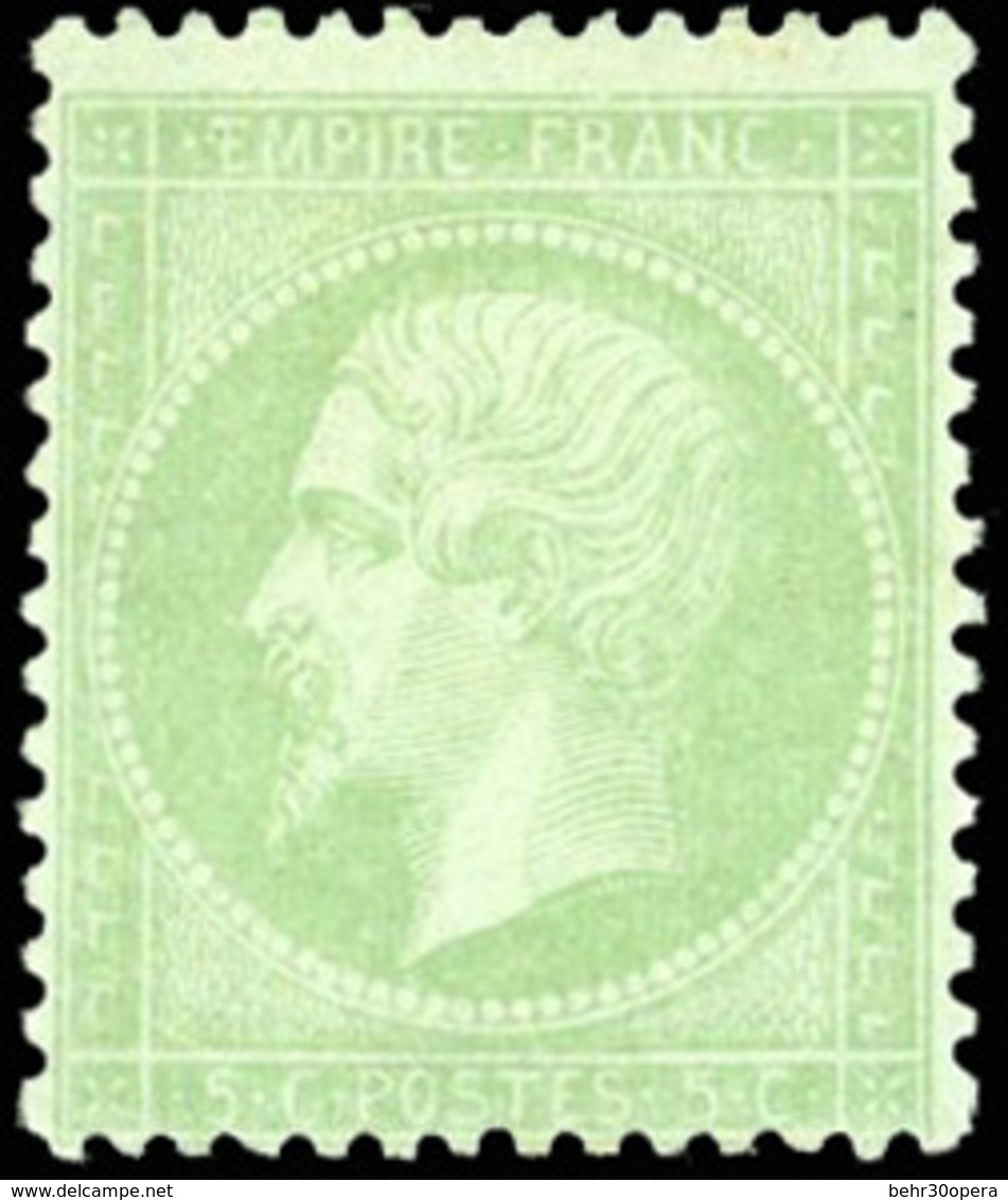 * N°35 - 5c. Vert Pâle Sur Bleu. Très Frais. TB. - 1863-1870 Napoleon III With Laurels