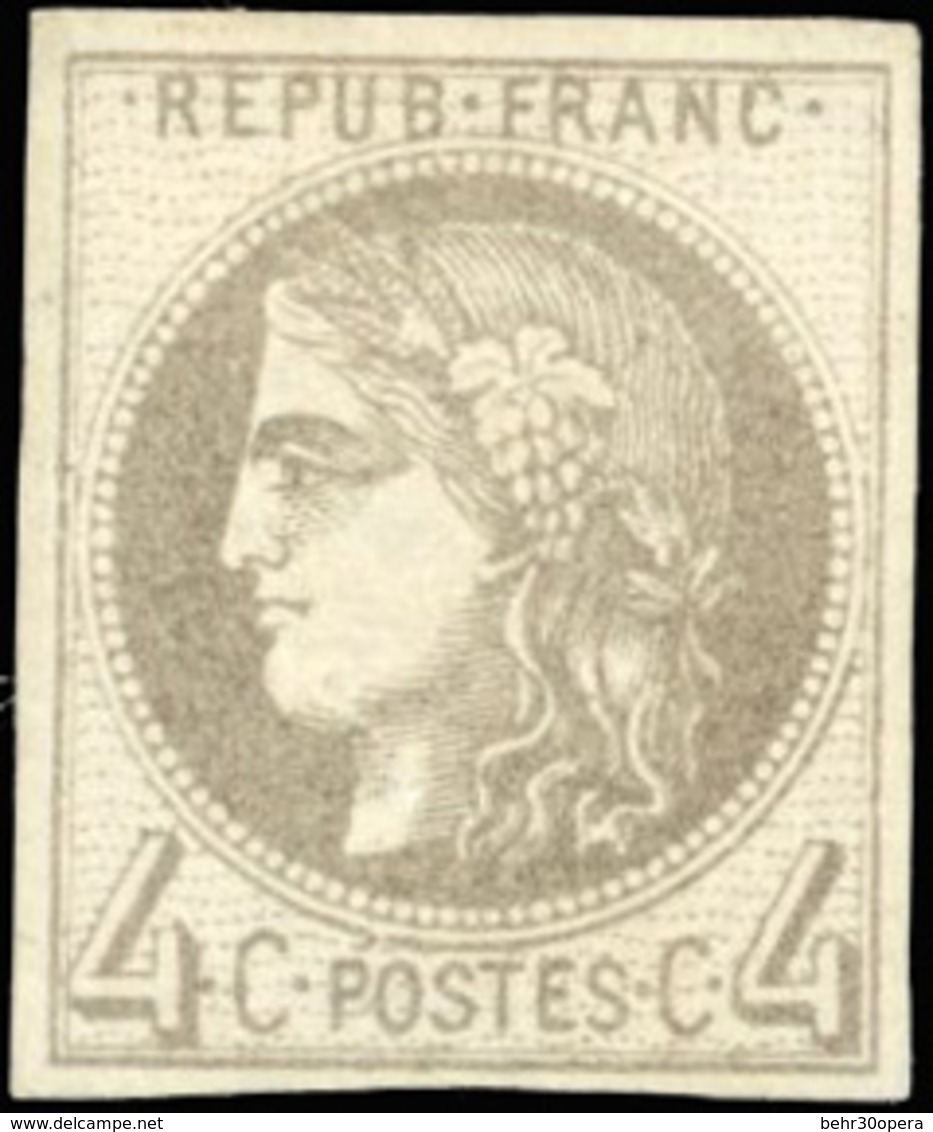 * N°41A - 4c. Gris. Report I. Position 9. RR. TB. - 1870 Bordeaux Printing