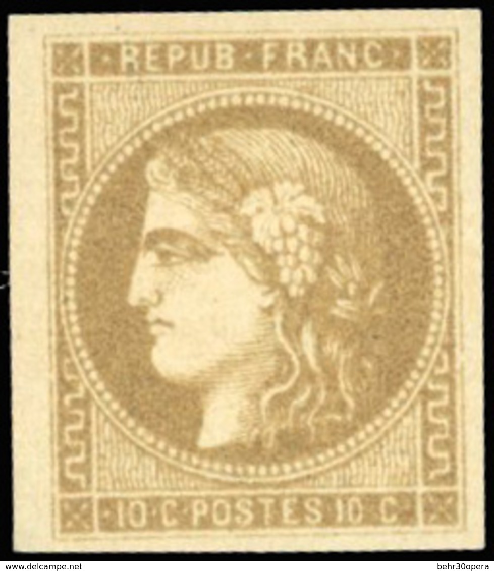 * N°43Ab - 10c. Bistre-verdâtre Foncé. Nuance Exceptionnelle. SUP. R. - 1870 Ausgabe Bordeaux